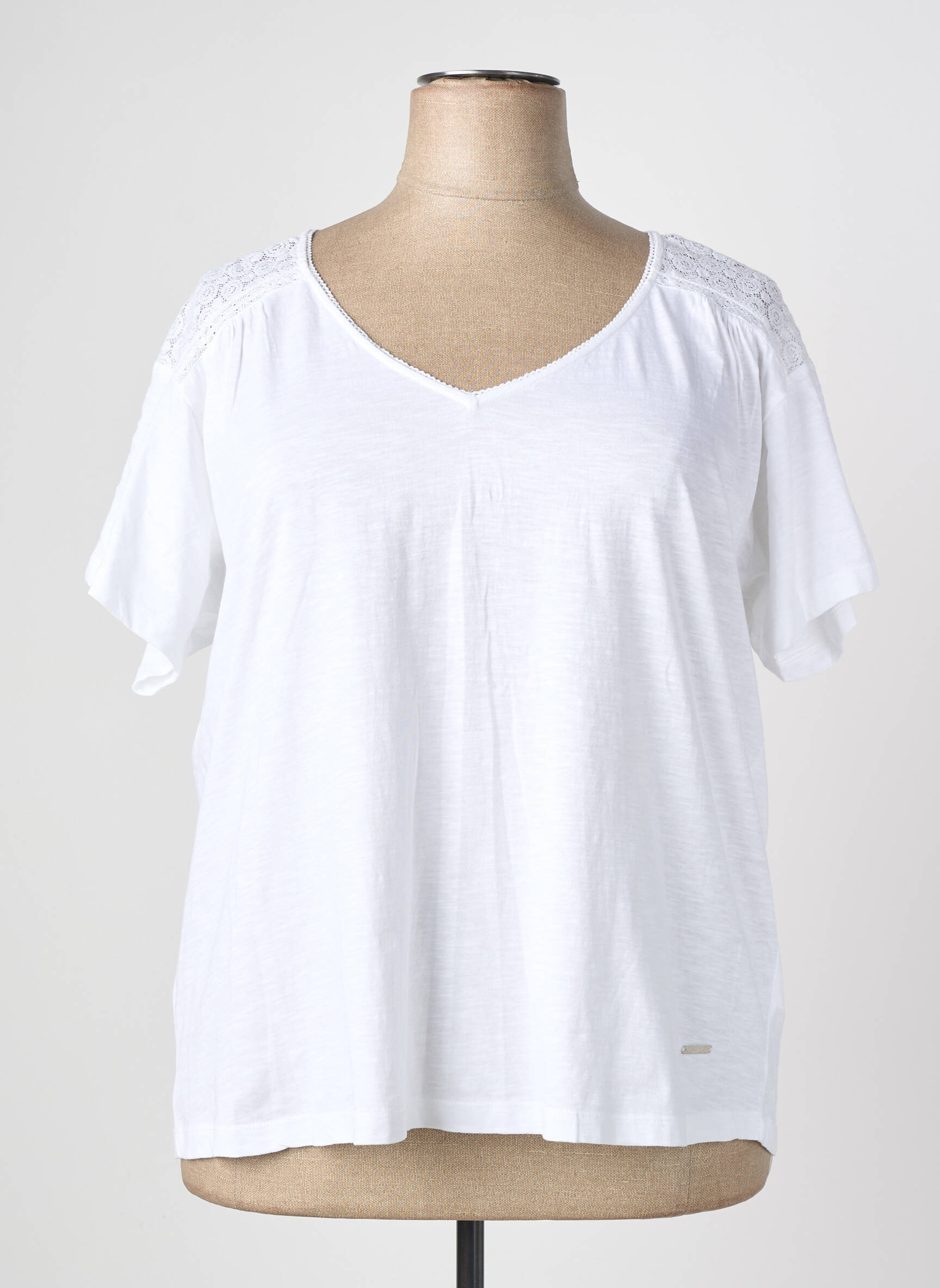 T-shirt coupe droite manches courtes blanc AGATHE & LOUISE femme