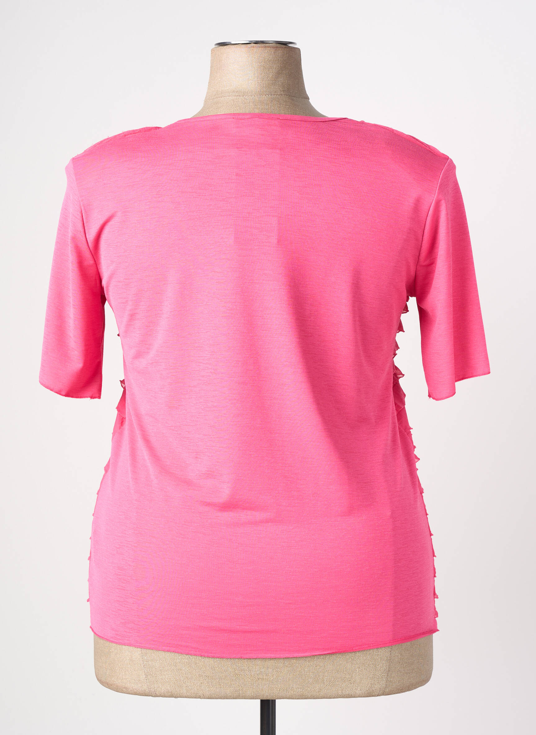 Top stretch manches courtes rose PLURIELLES femme