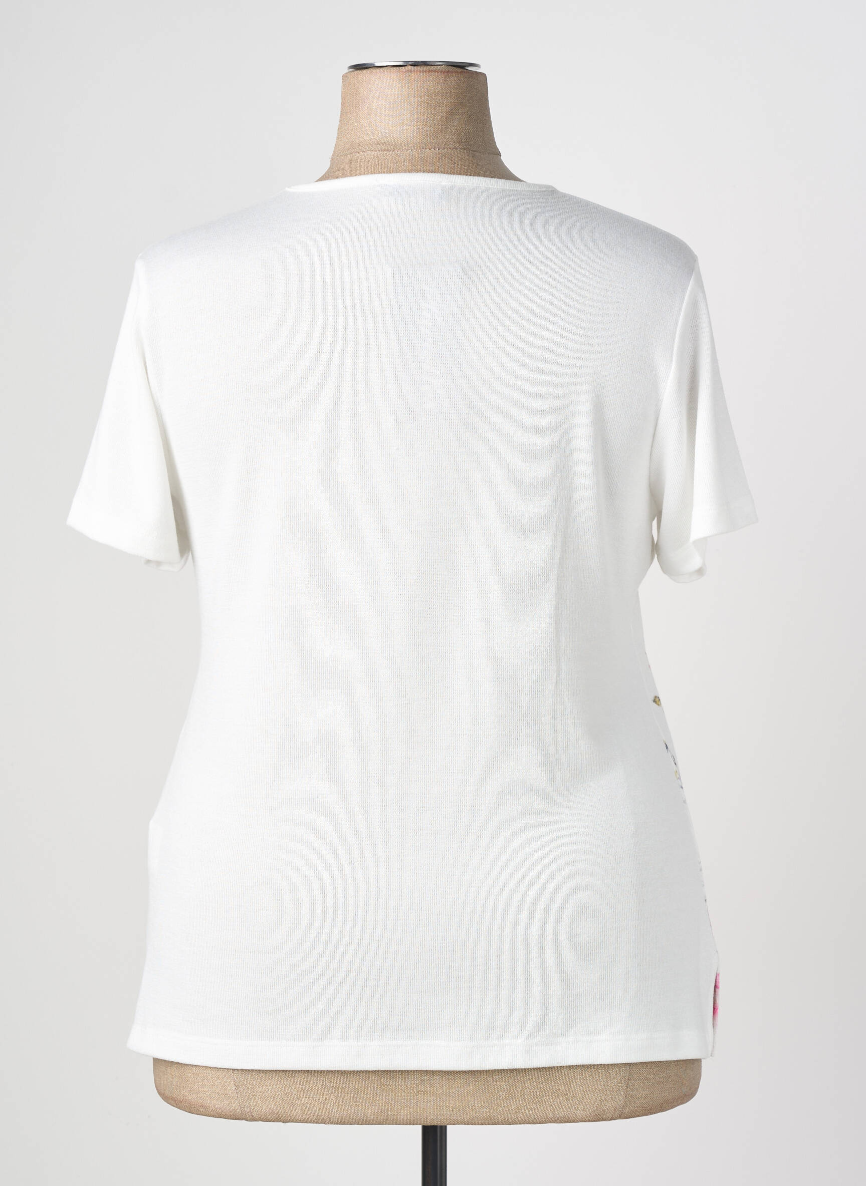 T-shirt coupe cintrée manches courtes blanc PLURIELLES femme
