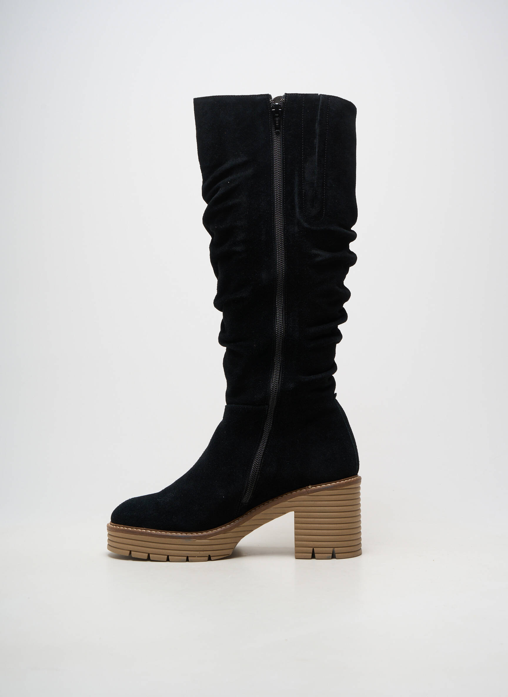 Bottes nubuck talon de 7 à 9cm noir SOFTWAVES femme