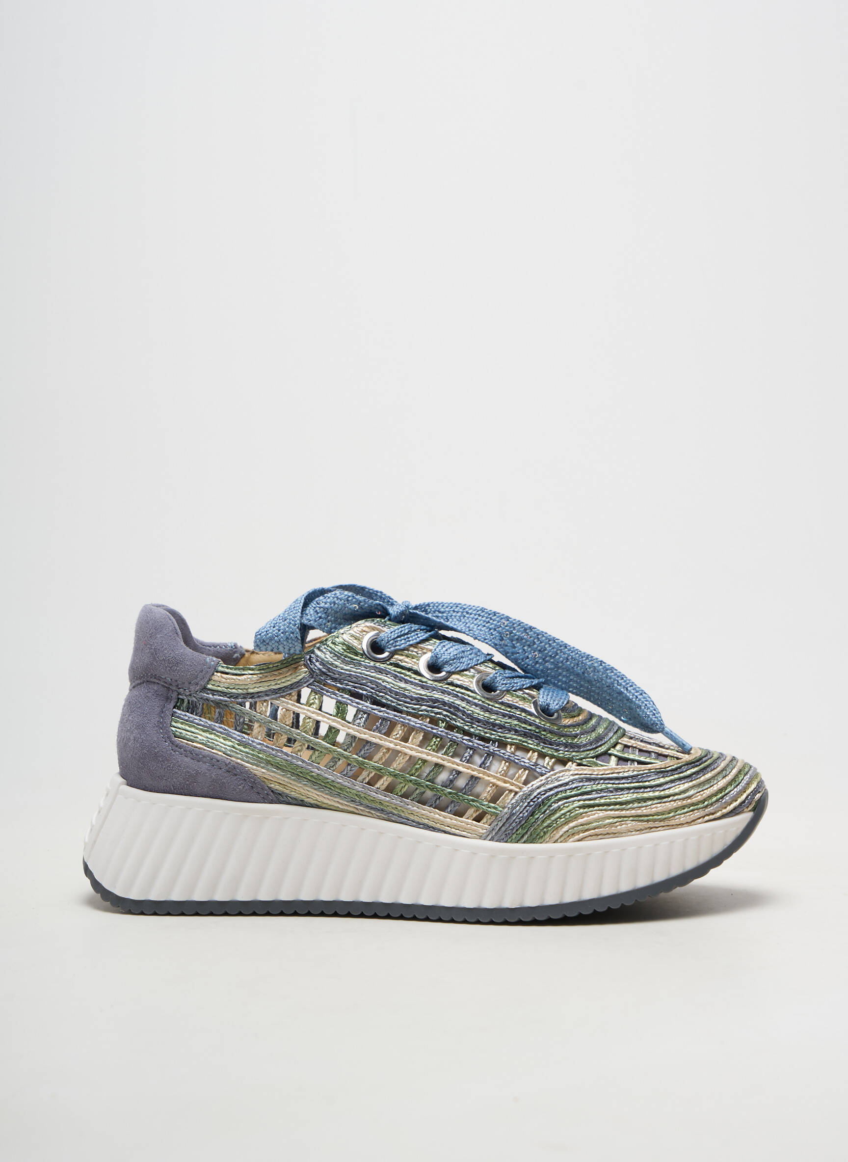 Baskets plateforme talon de 4 à 6cm bleu SOFTWAVES femme