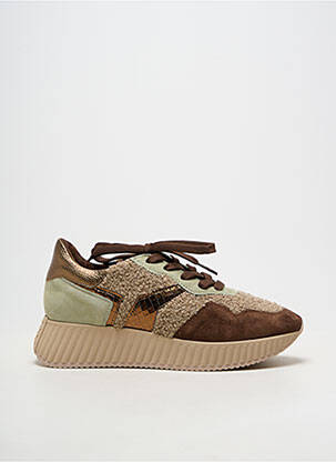Baskets plateforme talon de 4 à 6cm marron SOFTWAVES femme
