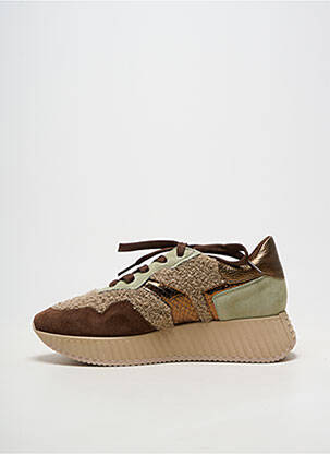 Baskets plateforme talon de 4 à 6cm marron SOFTWAVES femme