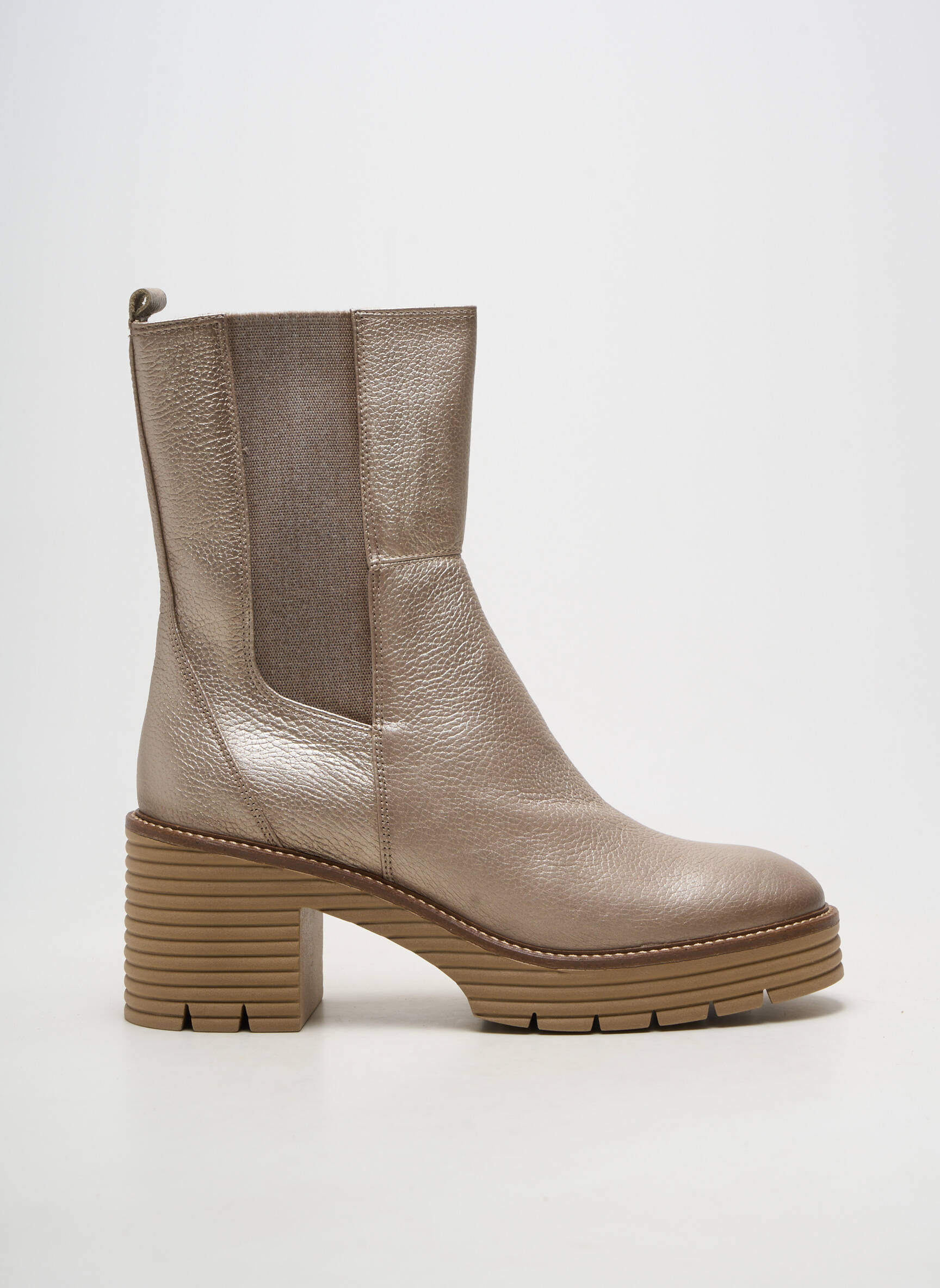 Bottines/boots matière lisse talon de 7 à 9cm or SOFTWAVES femme
