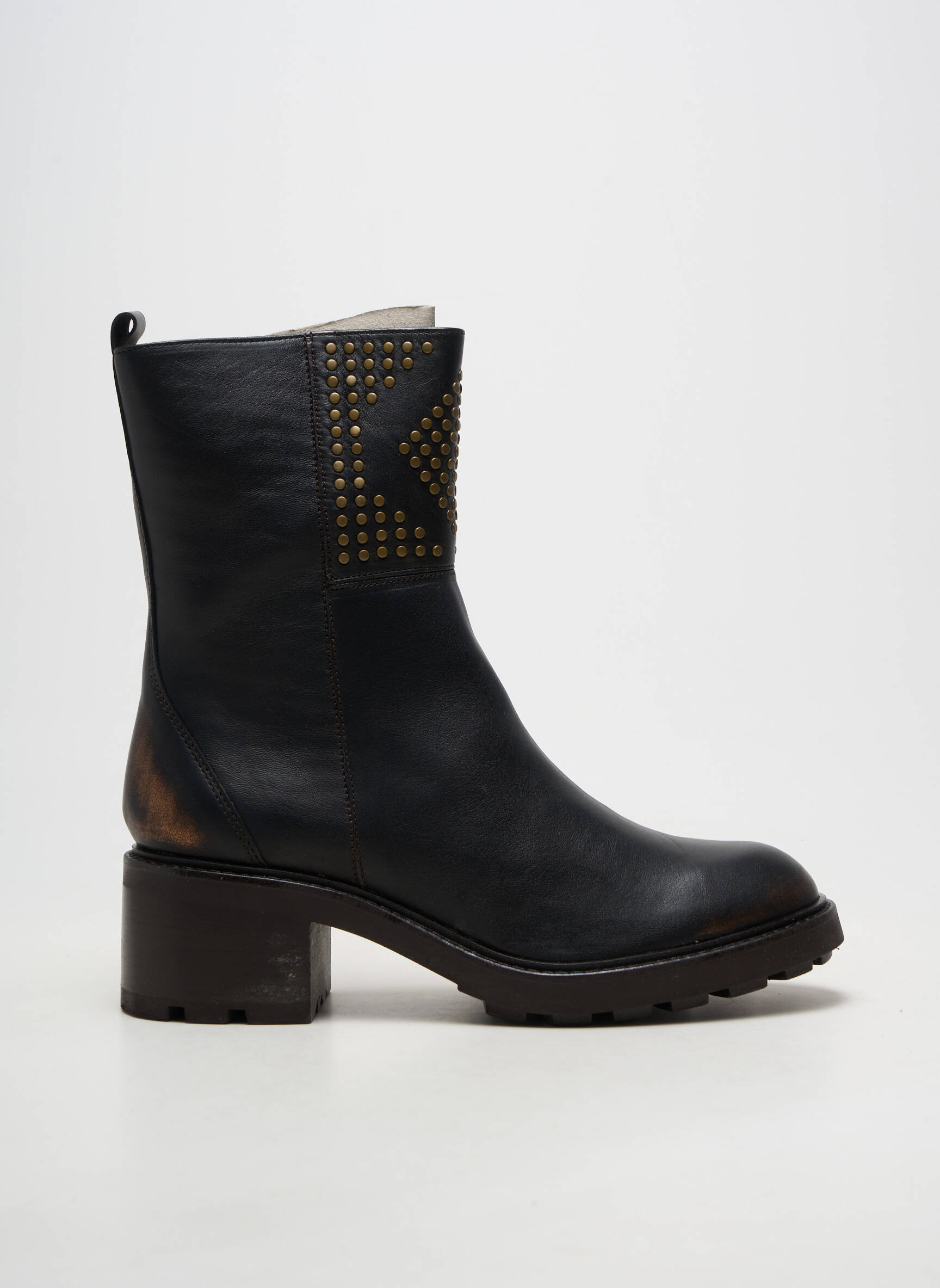 Bottines/boots matière lisse talon de 4 à 6cm noir SOFTWAVES femme