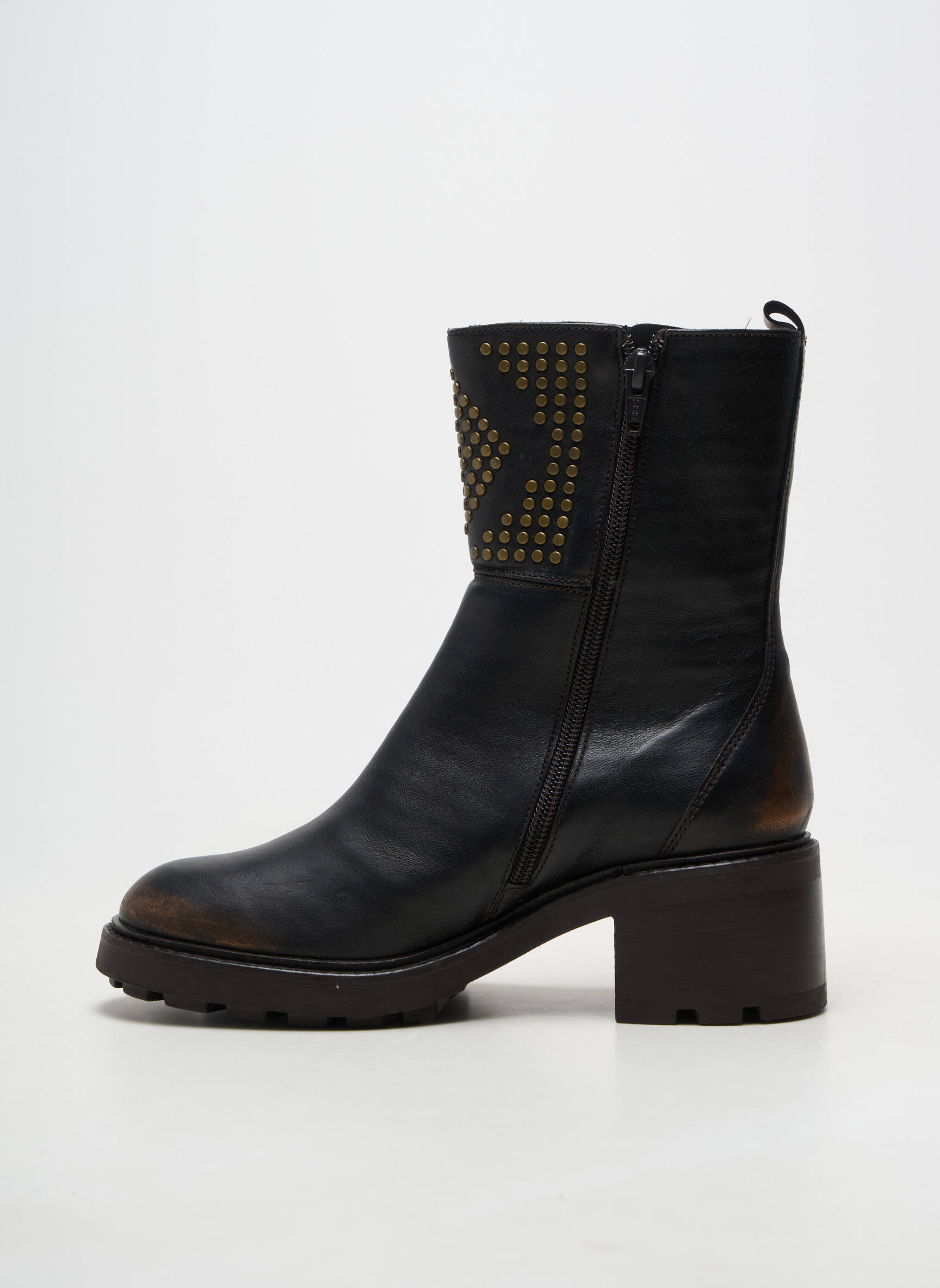 Bottines/boots matière lisse talon de 4 à 6cm noir SOFTWAVES femme
