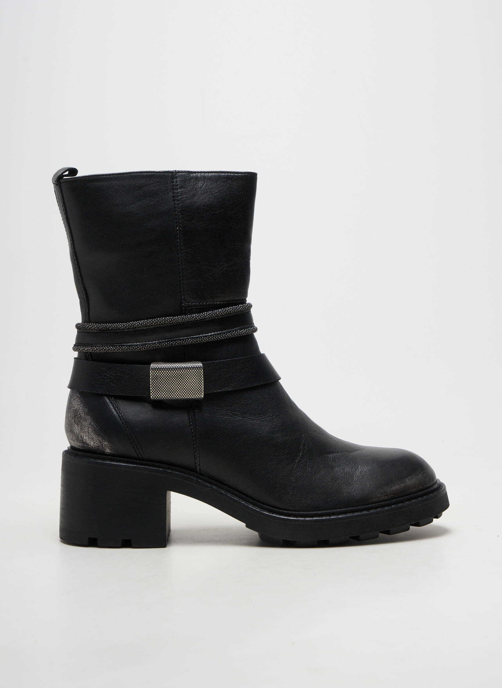 Bottines/boots matière lisse talon de 4 à 6cm noir SOFTWAVES femme