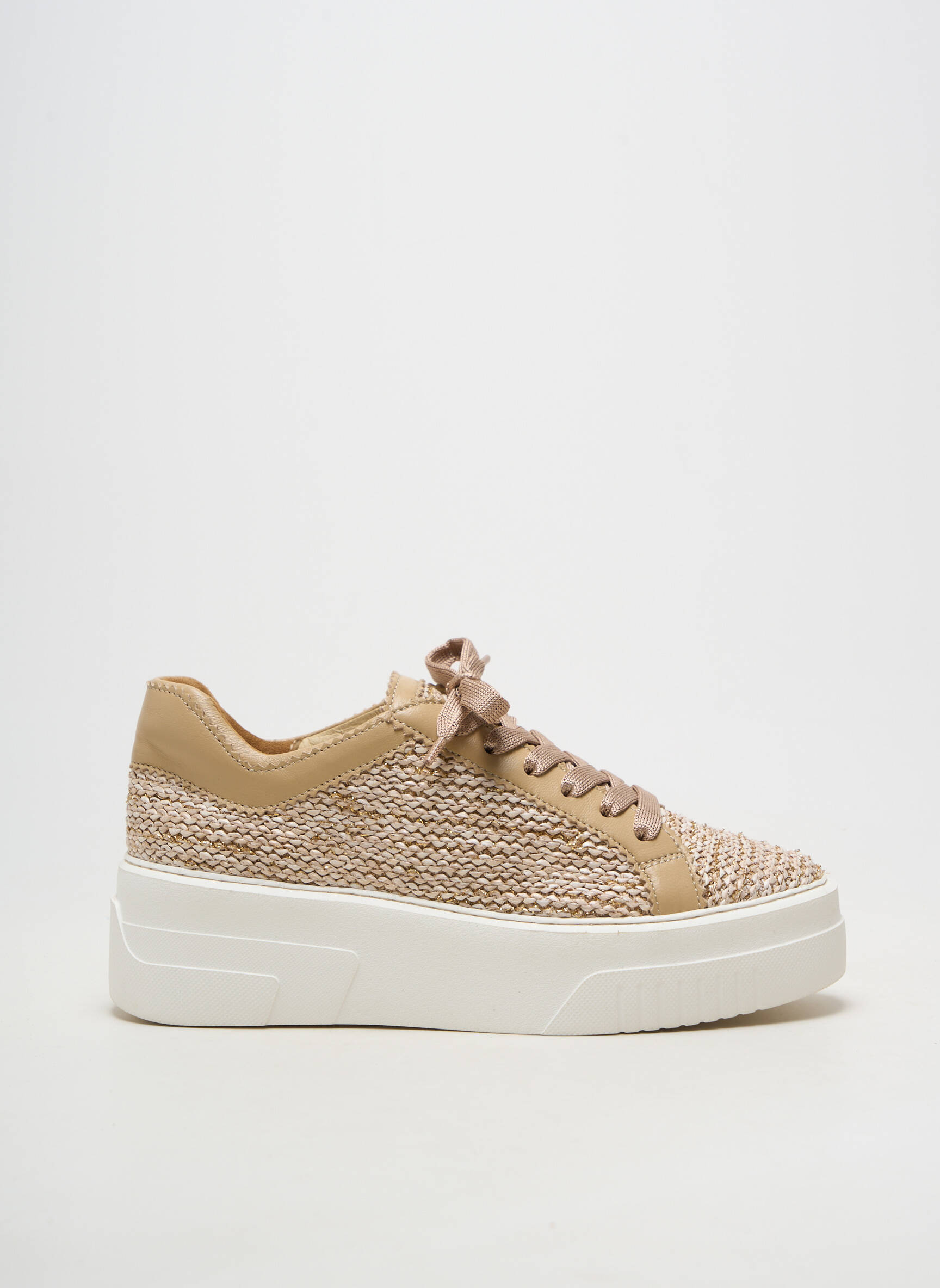 Baskets plateforme talon de 4 à 6cm beige SOFTWAVES femme