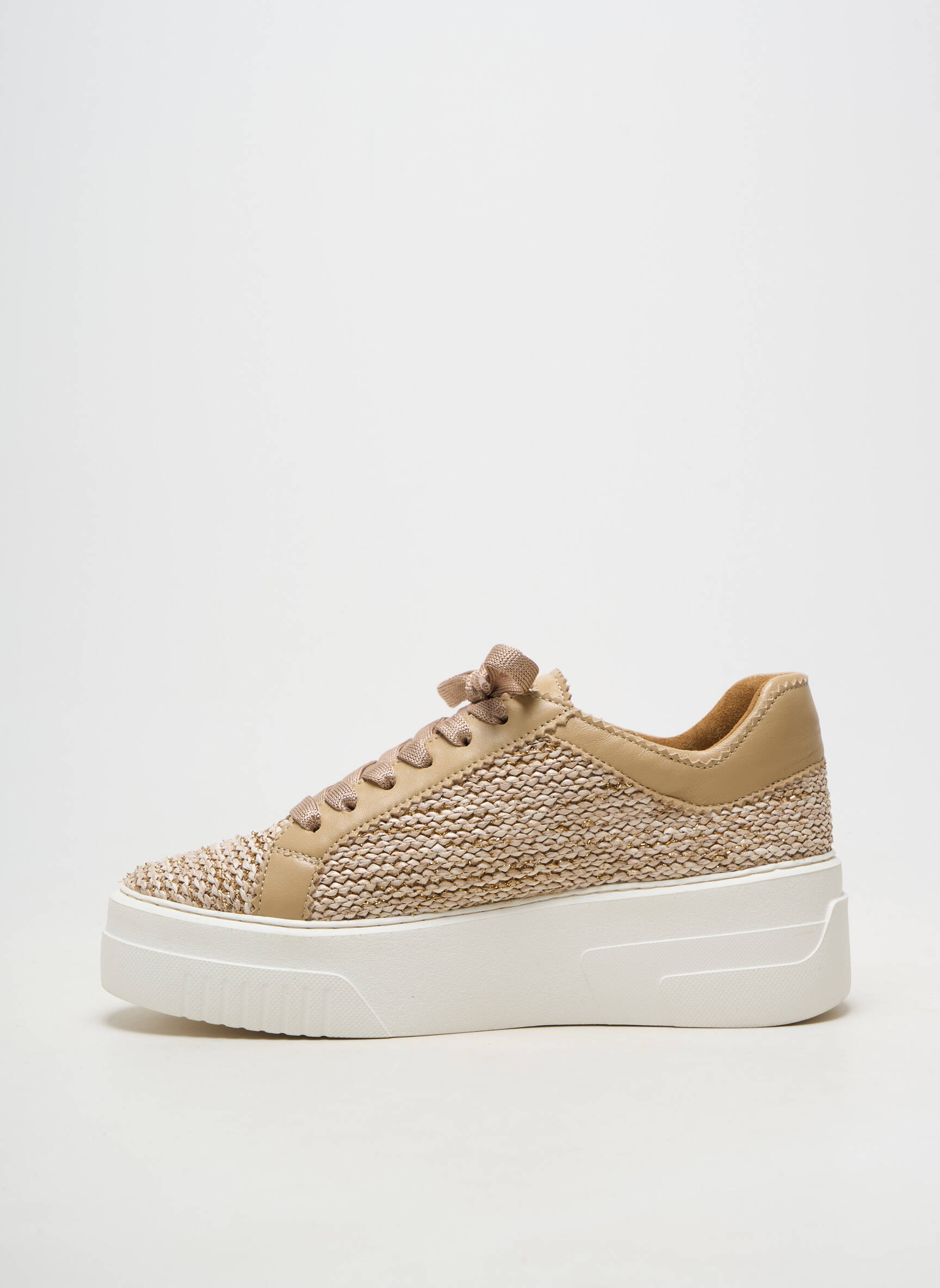 Baskets plateforme talon de 4 à 6cm beige SOFTWAVES femme