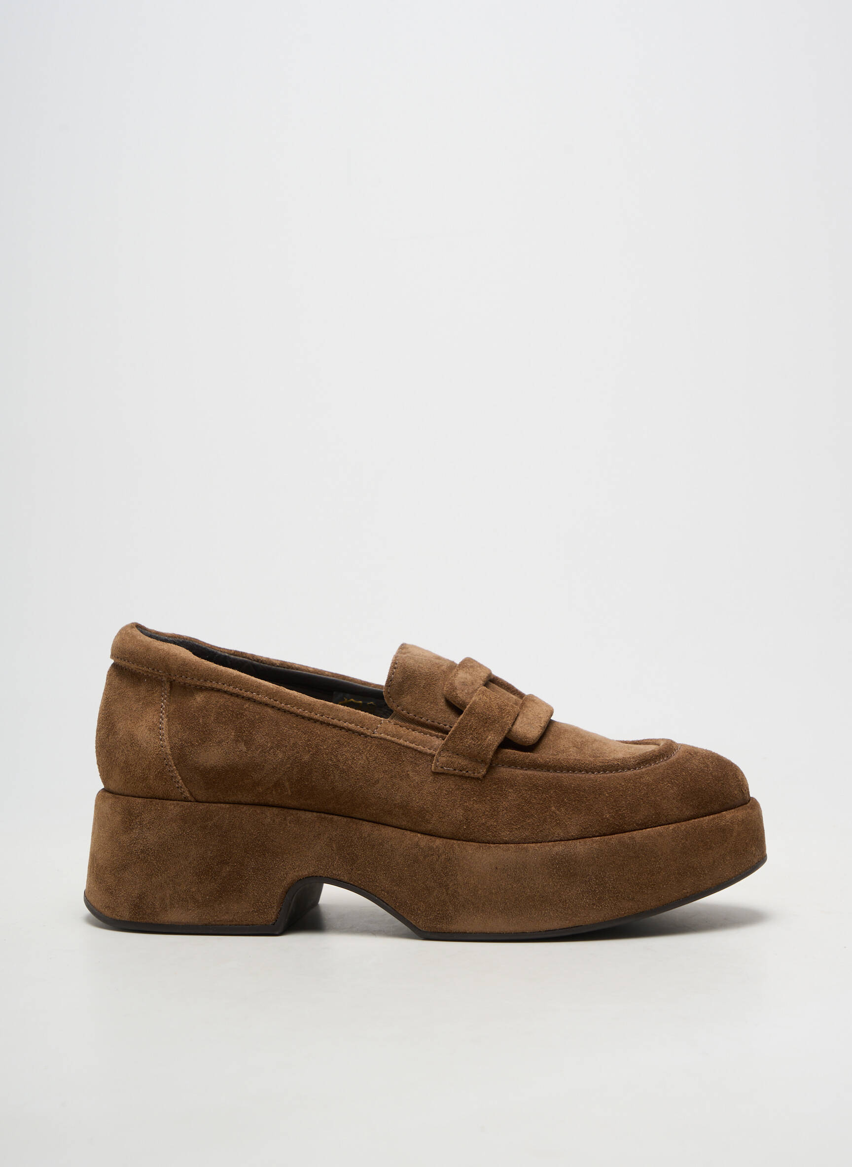 Mocassins carré talon de 4 à 6cm marron SOFTWAVES femme