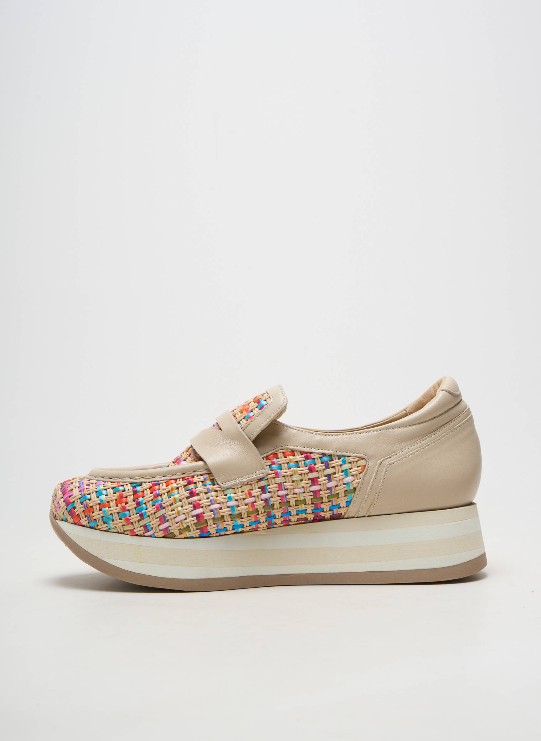 Baskets plateforme talon de 4 à 6cm beige SOFTWAVES femme