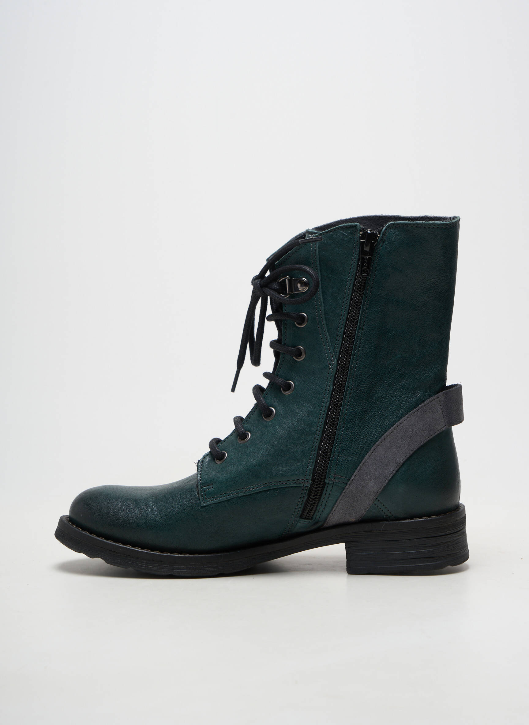 Bottines/boots fermeture zip et lacets talon plat jusqu'à 3cm vert CASTA femme