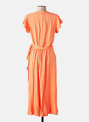 Robe mi-longue manches courtes manches courtes orange YSABEL MORA femme