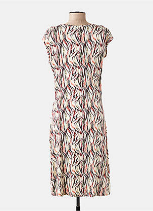 Robe mi-longue imprimé fantaisie manches courtes rose YSABEL MORA femme