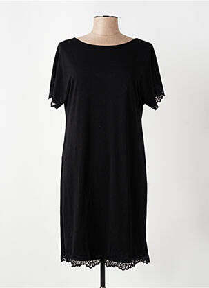 Robe mi-longue manches courtes manches courtes noir LINGADORE femme