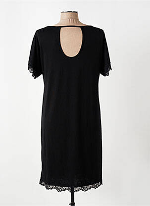 Robe mi-longue manches courtes manches courtes noir LINGADORE femme