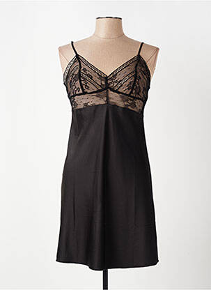 Nuisette/combinette effet matière satinée noir LINGADORE femme