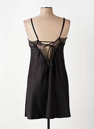 Nuisette/combinette effet matière satinée noir LINGADORE femme