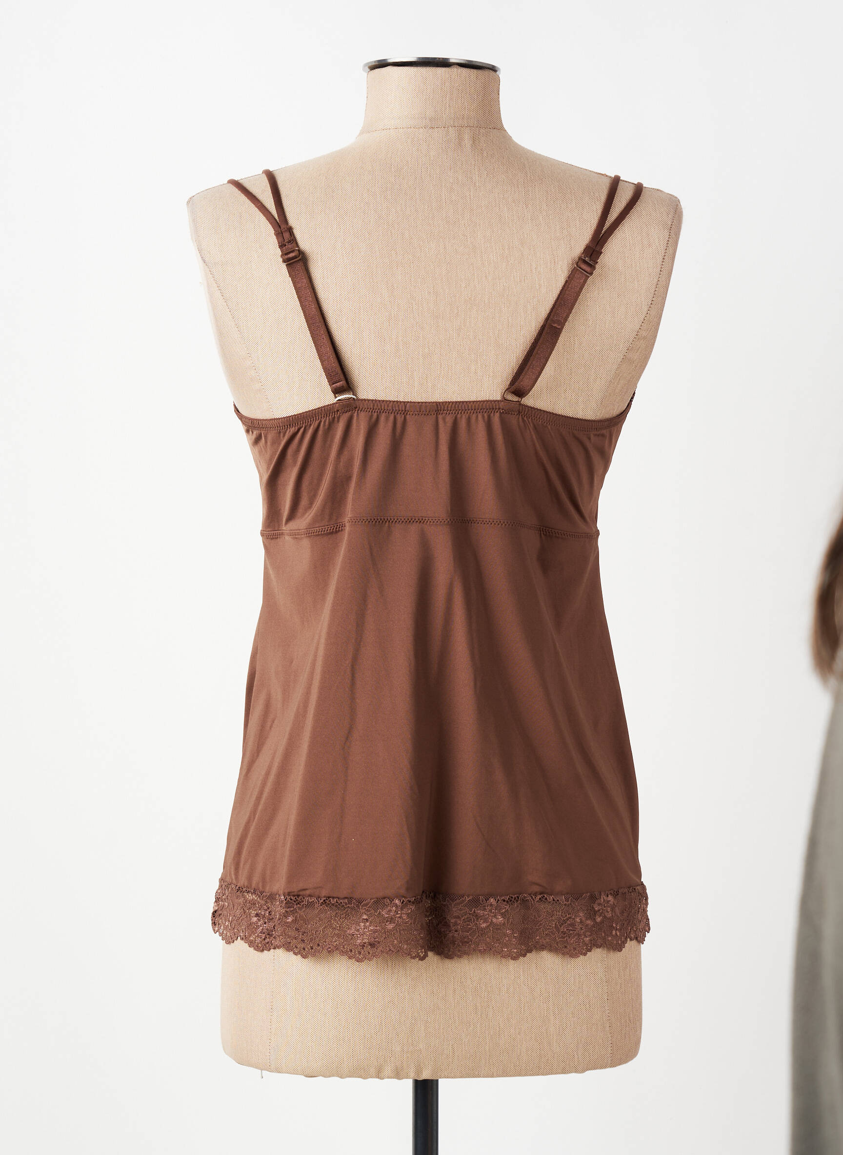 Top/caraco tissage satiné marron LINGADORE femme