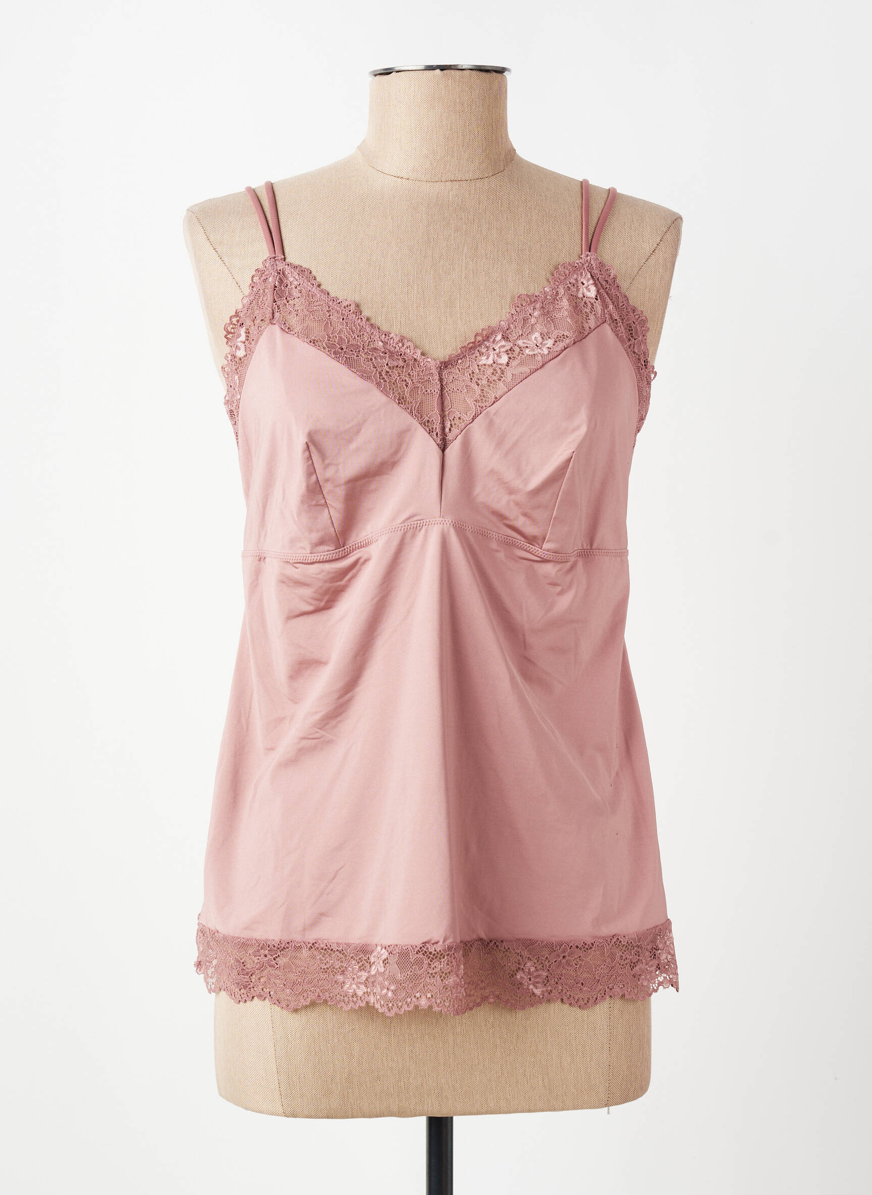 Top/caraco tissage satiné rose LINGADORE femme