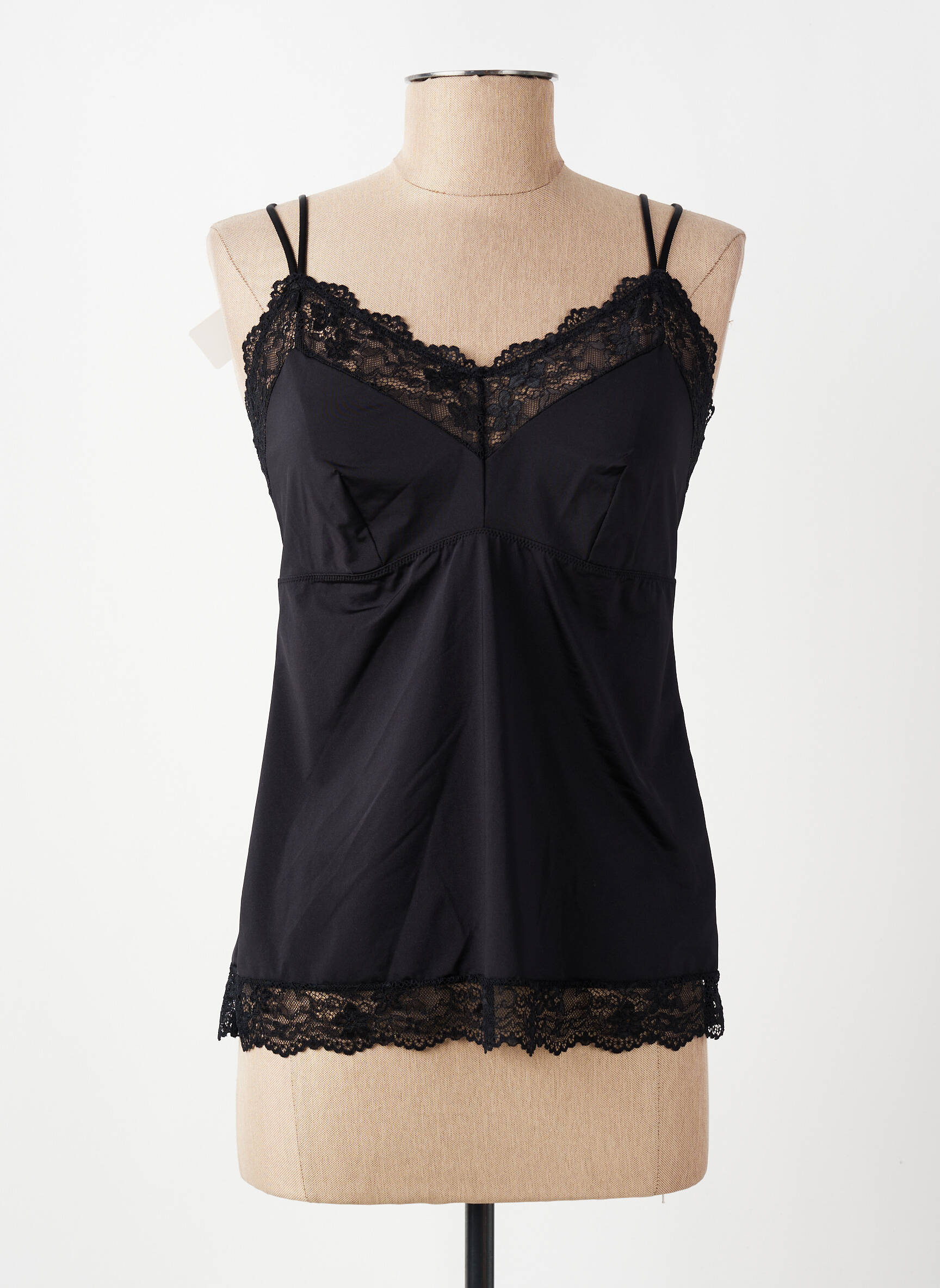 Top/caraco tissage satiné noir LINGADORE femme
