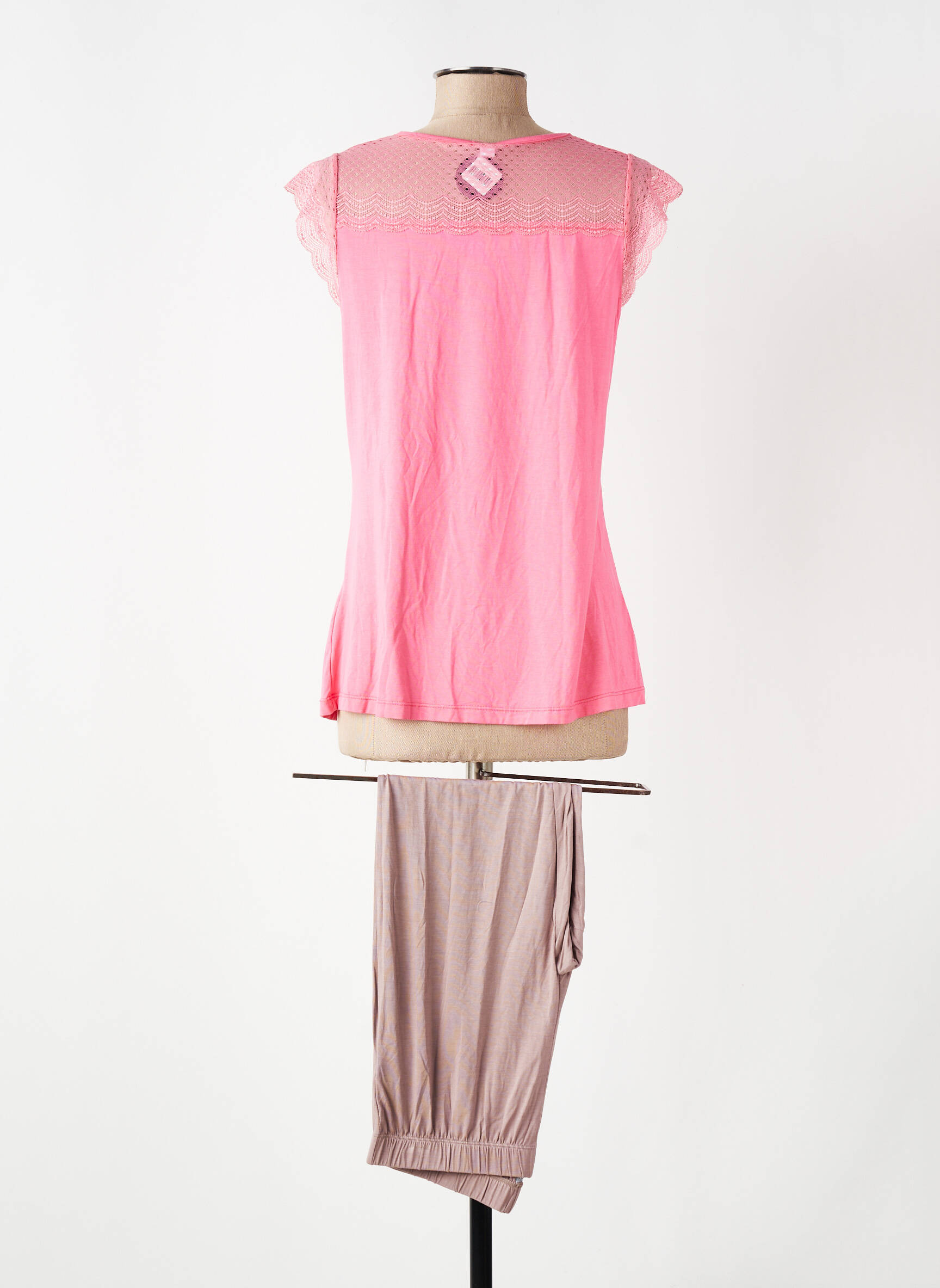 Pyjama manches courtes rose POMM'POIRE femme