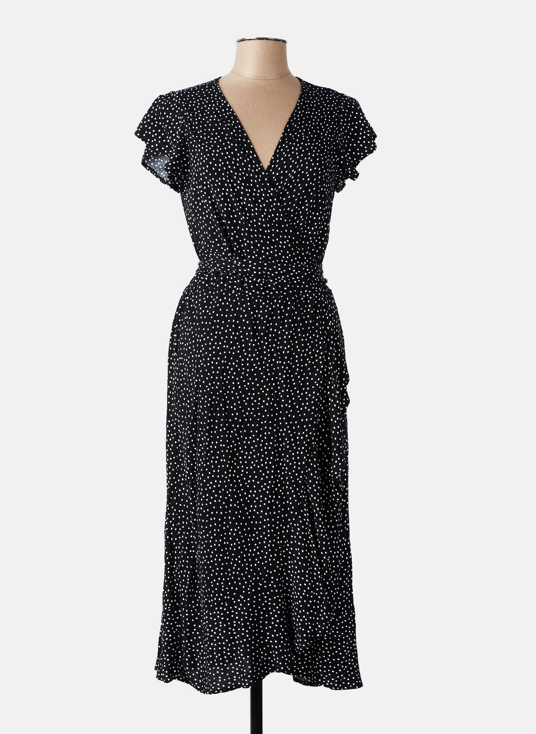 Robe longue manches courtes manches courtes noir YSABEL MORA femme