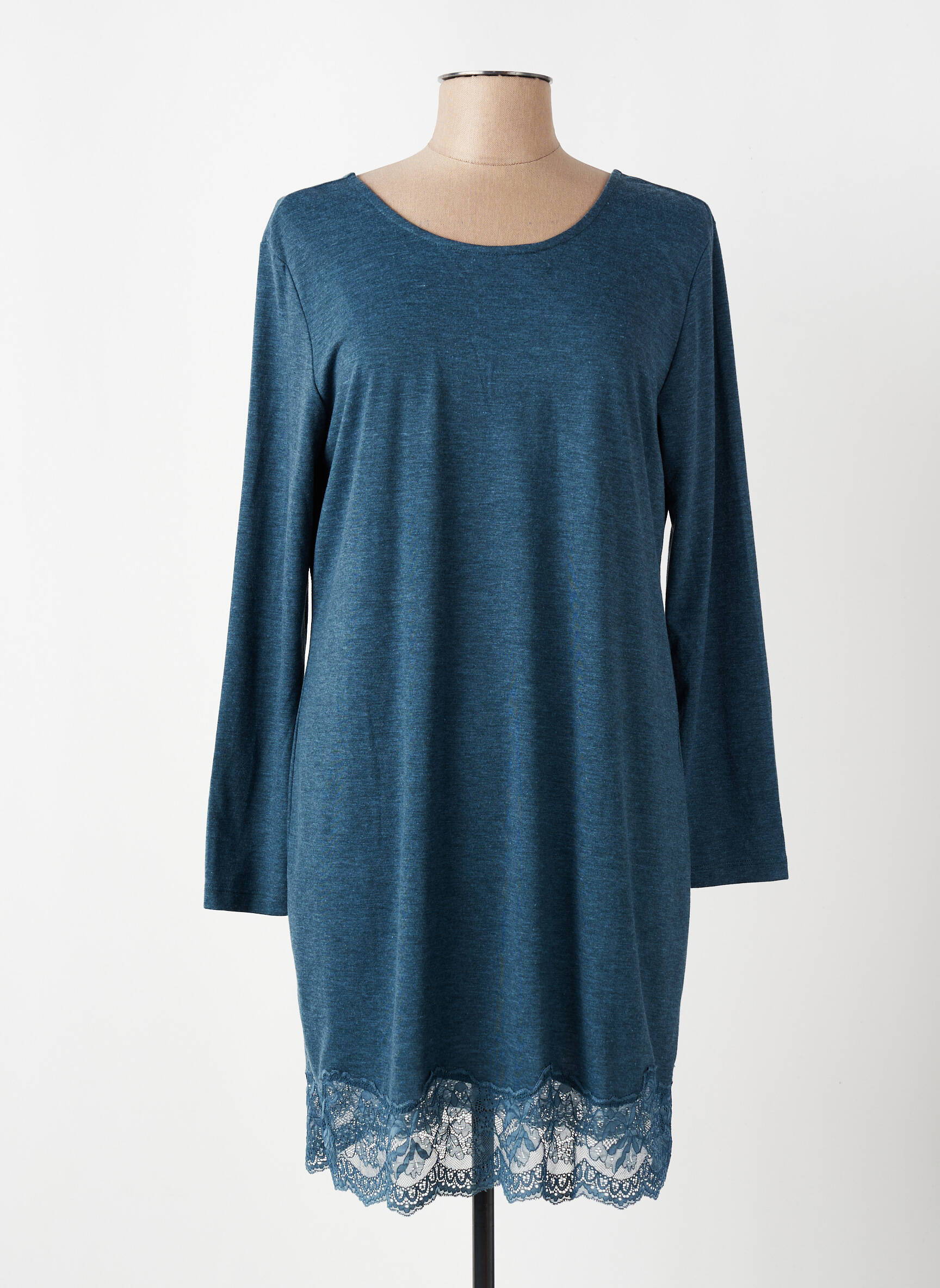 Robe mi-longue manches courtes manches courtes bleu LINGADORE femme