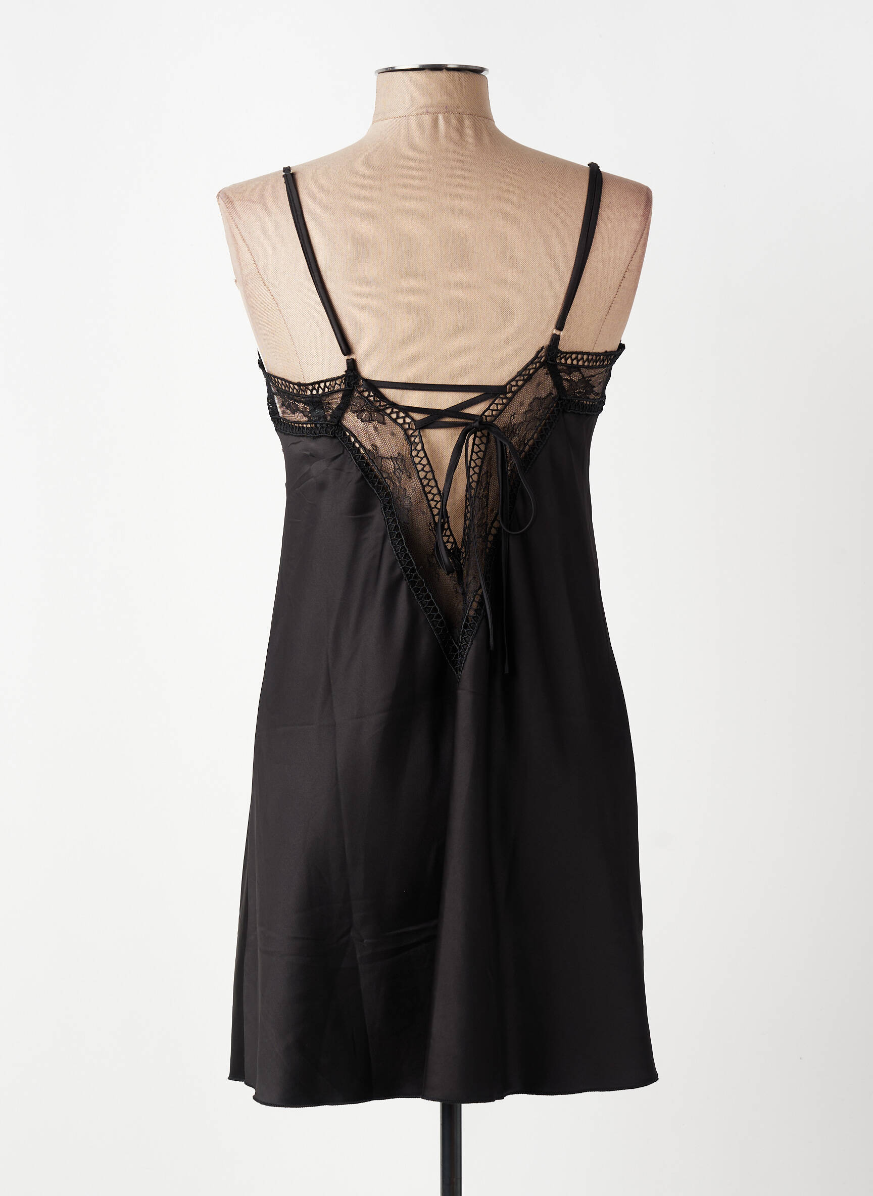 Nuisette/combinette effet matière satinée noir LINGADORE femme