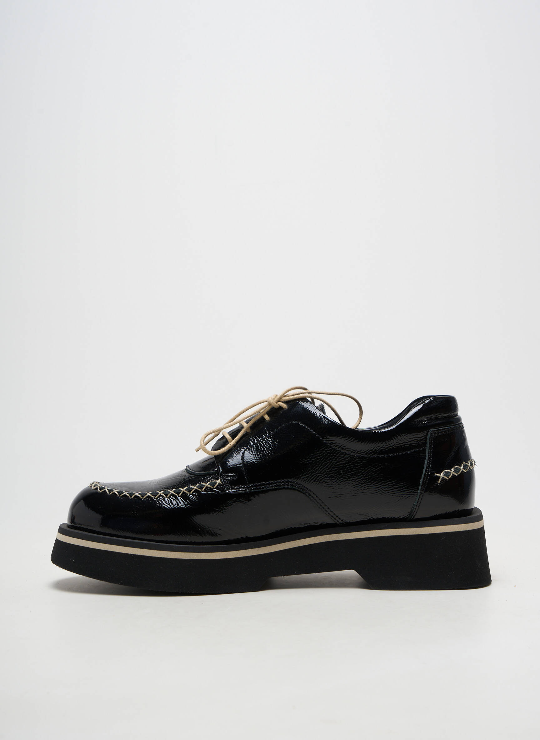 Derbies matière lisse talon de 4 à 6cm noir CASTA femme