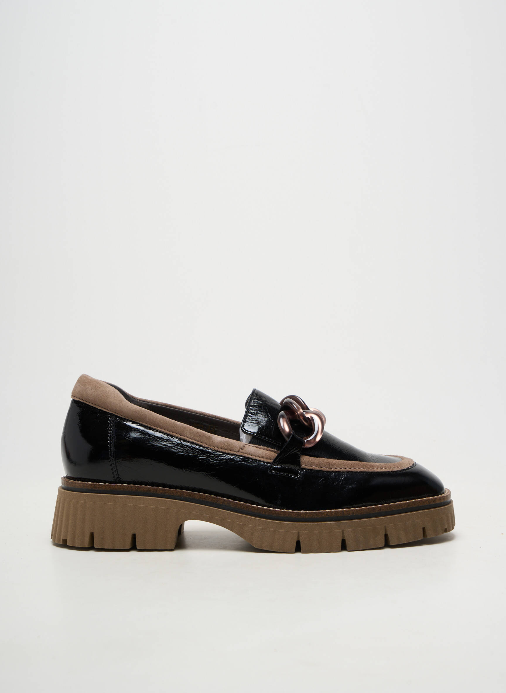 Mocassins matière lisse talon de 4 à 6cm noir SOFTWAVES femme