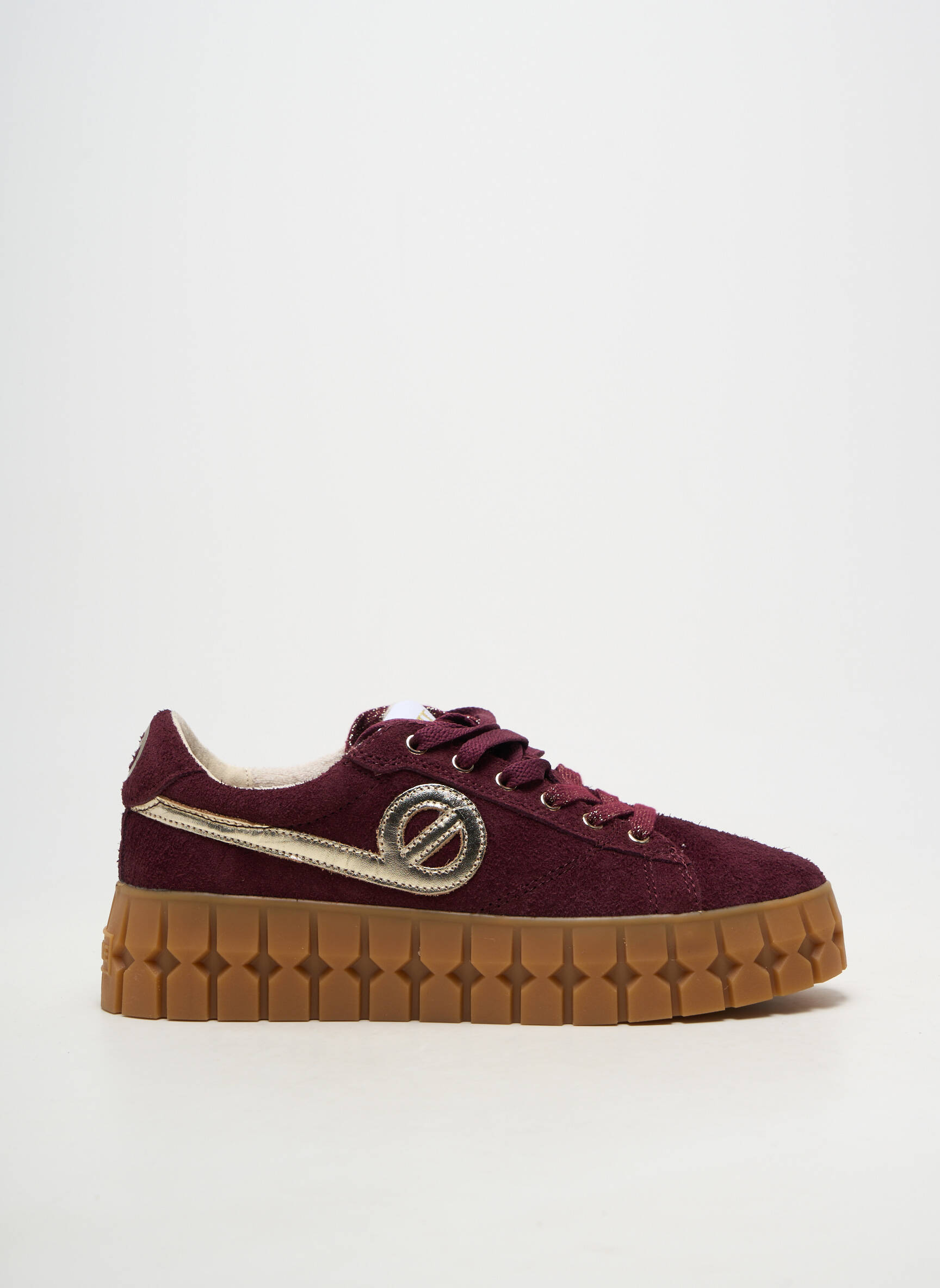Baskets nubuck talon de 4 à 6cm violet NO NAME femme