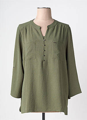 Tunique manches longues fermeture boutonnée sur le devant vert MCM femme