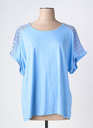 T-shirt coupe droite manches courtes bleu BRANDTEX femme