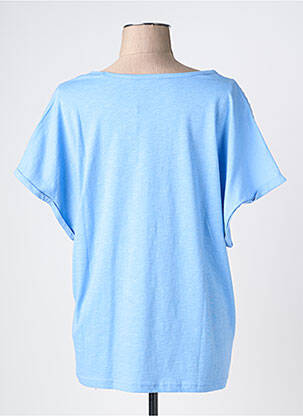 T-shirt coupe droite manches courtes bleu BRANDTEX femme