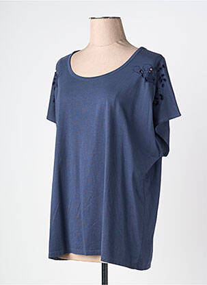 T-shirt coupe droite manches courtes bleu JULIE GUERLANDE femme