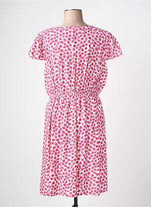 Robe mi-longue imprimé fleurs manches courtes rose MAELLE femme
