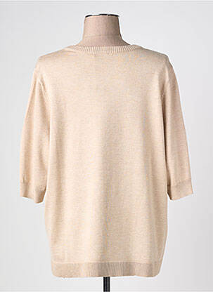 Pull tissage chiné manches courtes beige BRANDTEX femme