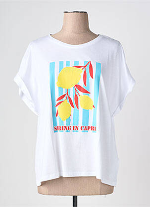 T-shirt coupe droite manches courtes blanc JULIE GUERLANDE femme
