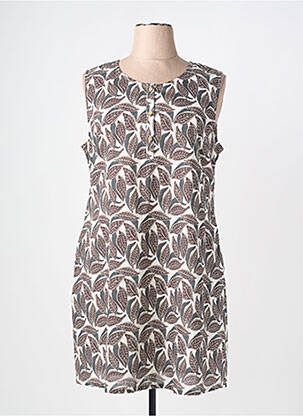 Robe mi-longue sans manche sans manche marron AGATHE & LOUISE femme