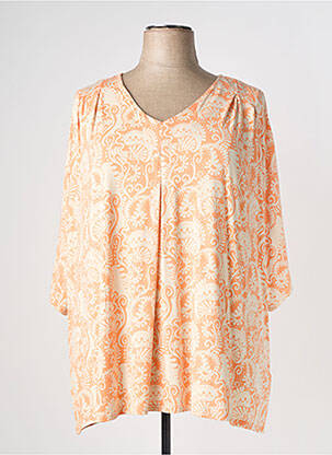 T-shirt manches 3/4 manches 3/4 orange CISO femme