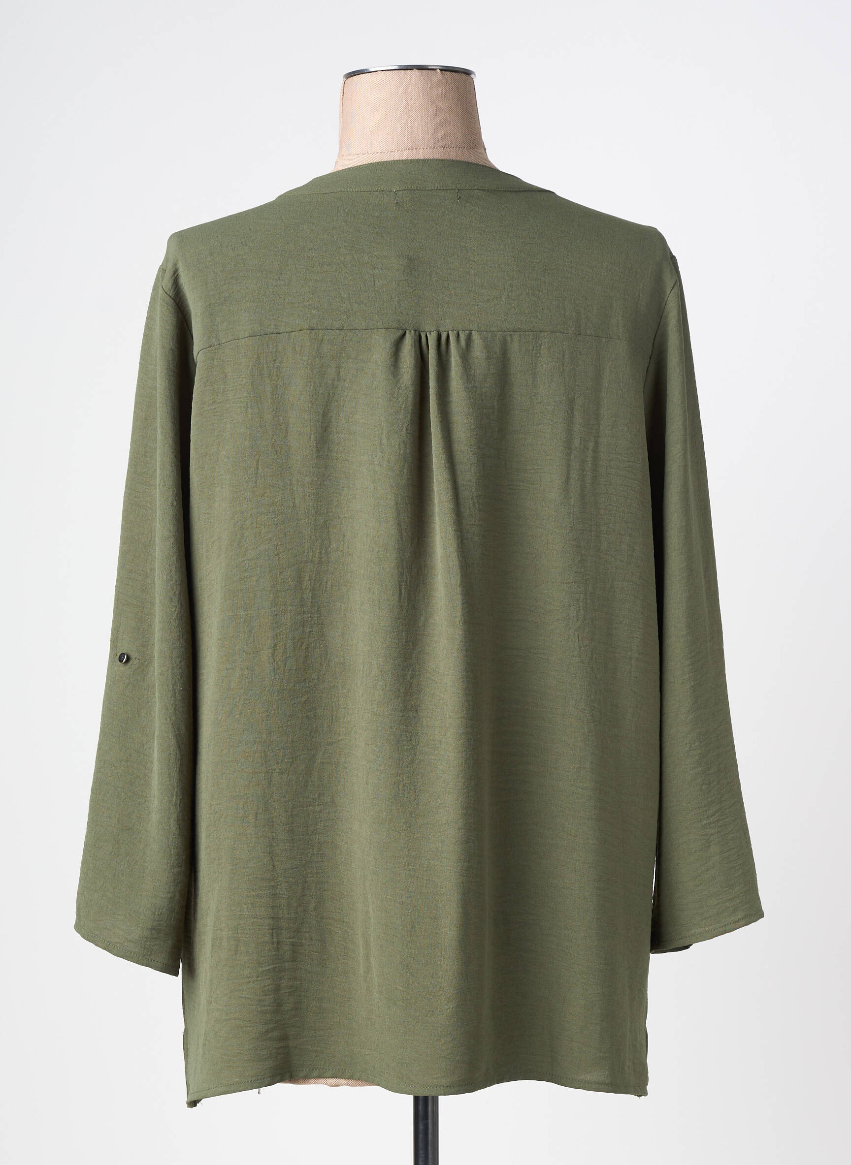 Tunique manches longues fermeture boutonnée sur le devant vert MCM femme