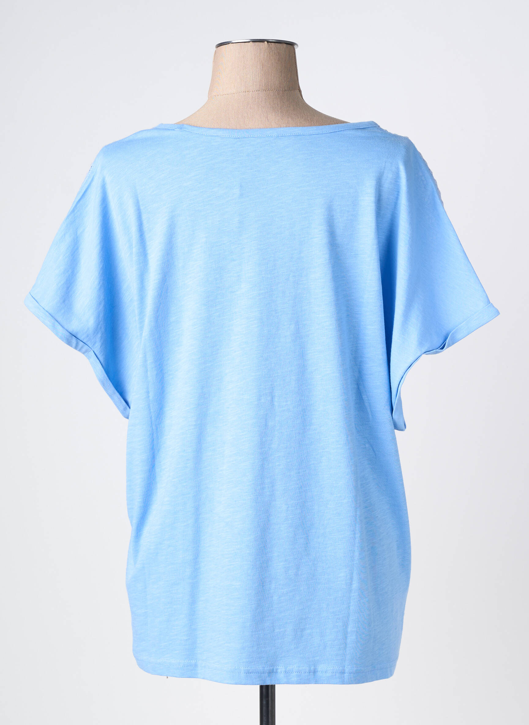 T-shirt coupe droite manches courtes bleu BRANDTEX femme