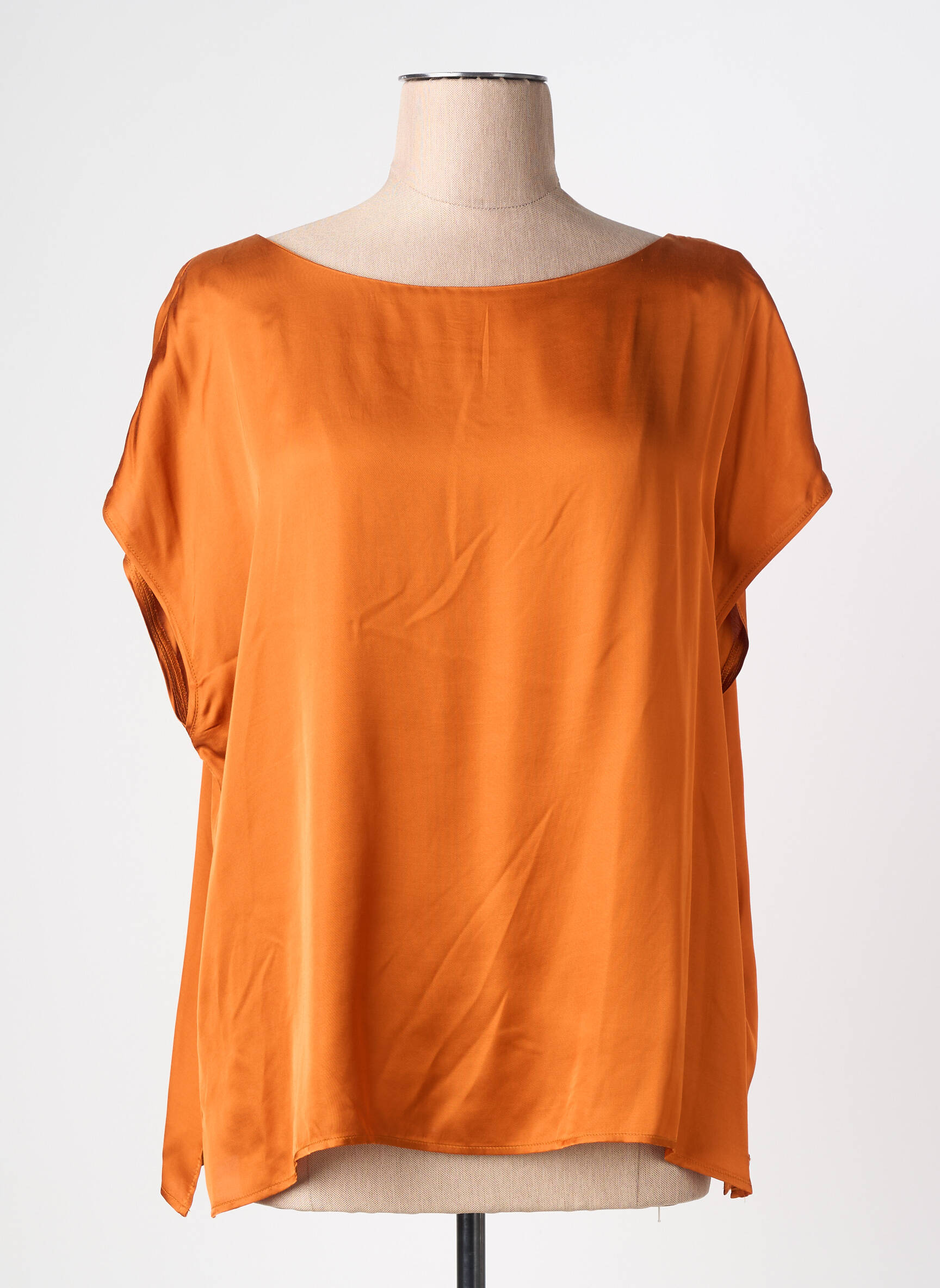 Top coupe fluide manches courtes orange SURKANA femme