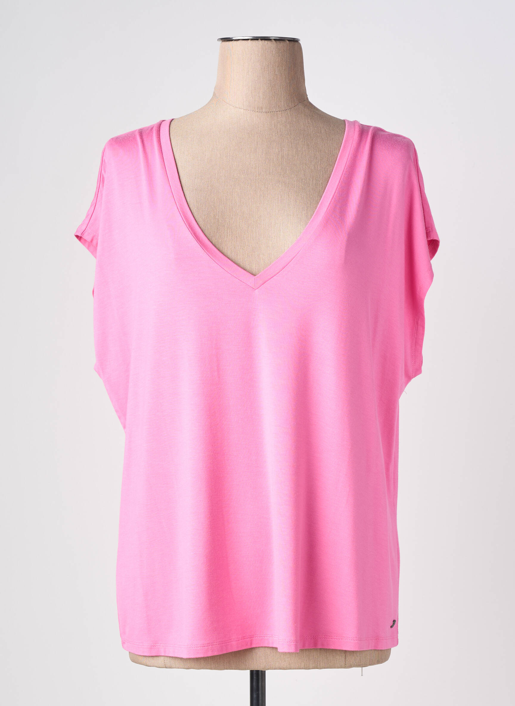 T-shirt coupe droite manches courtes rose SURKANA femme
