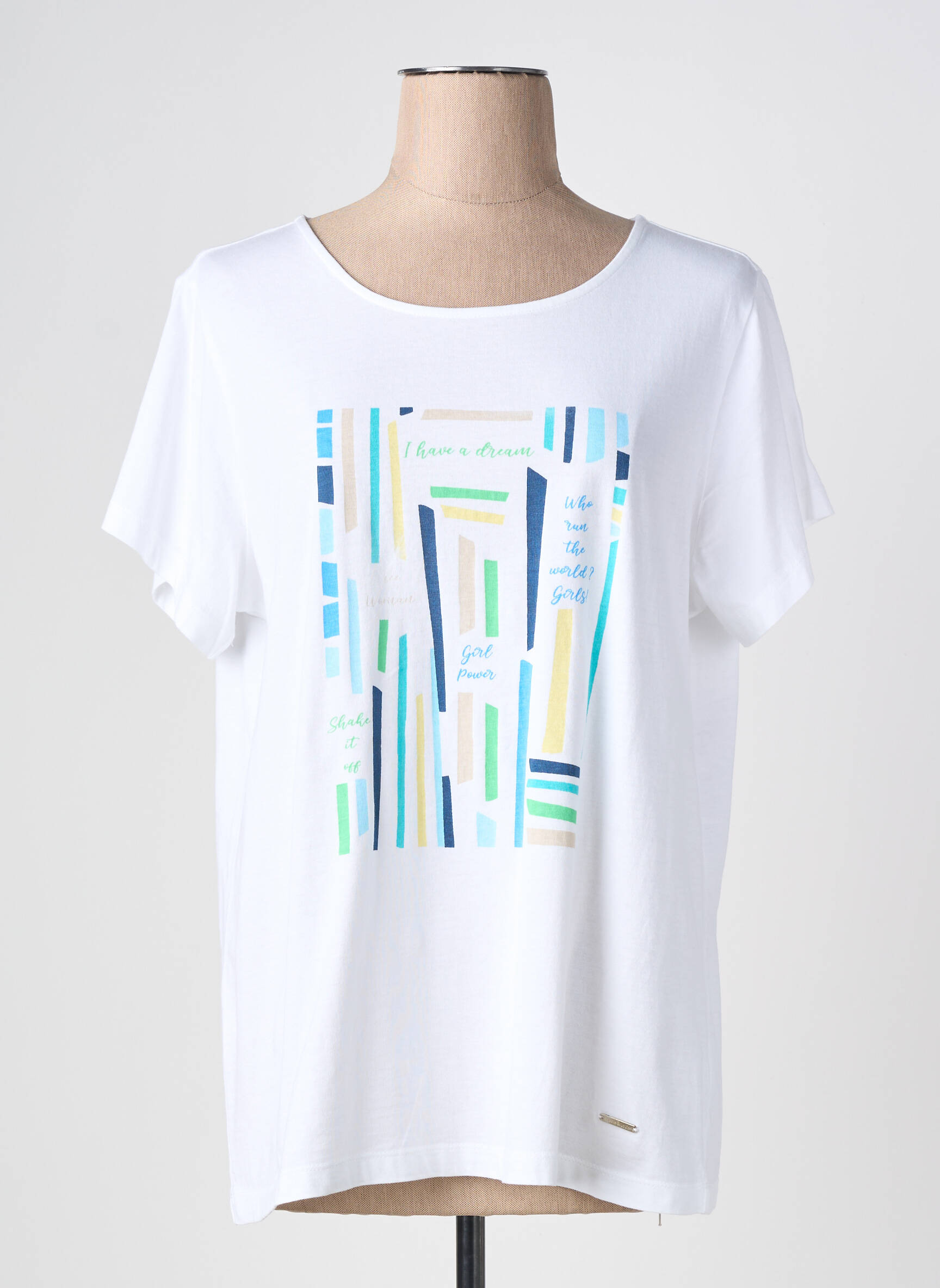 T-shirt imprimé fantaisie manches courtes blanc AGATHE & LOUISE femme
