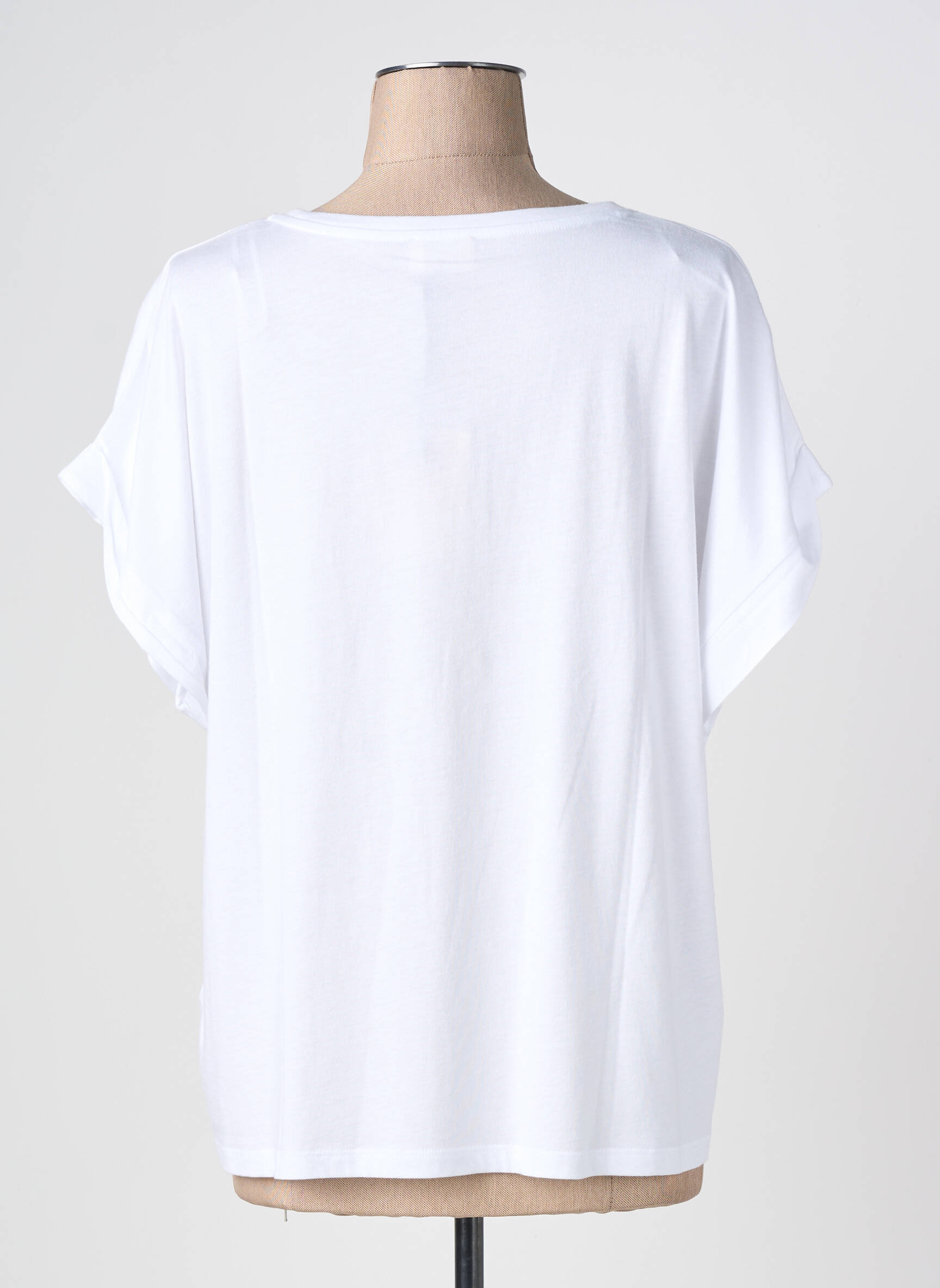 T-shirt coupe droite manches courtes blanc JULIE GUERLANDE femme