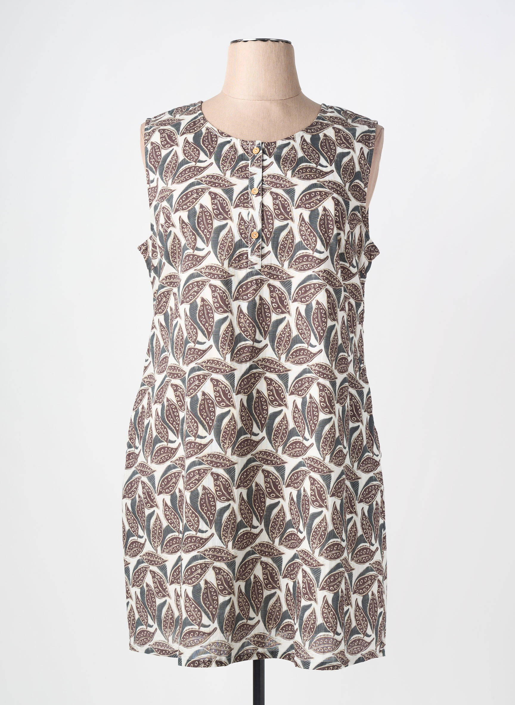 Robe mi-longue sans manche sans manche marron AGATHE & LOUISE femme