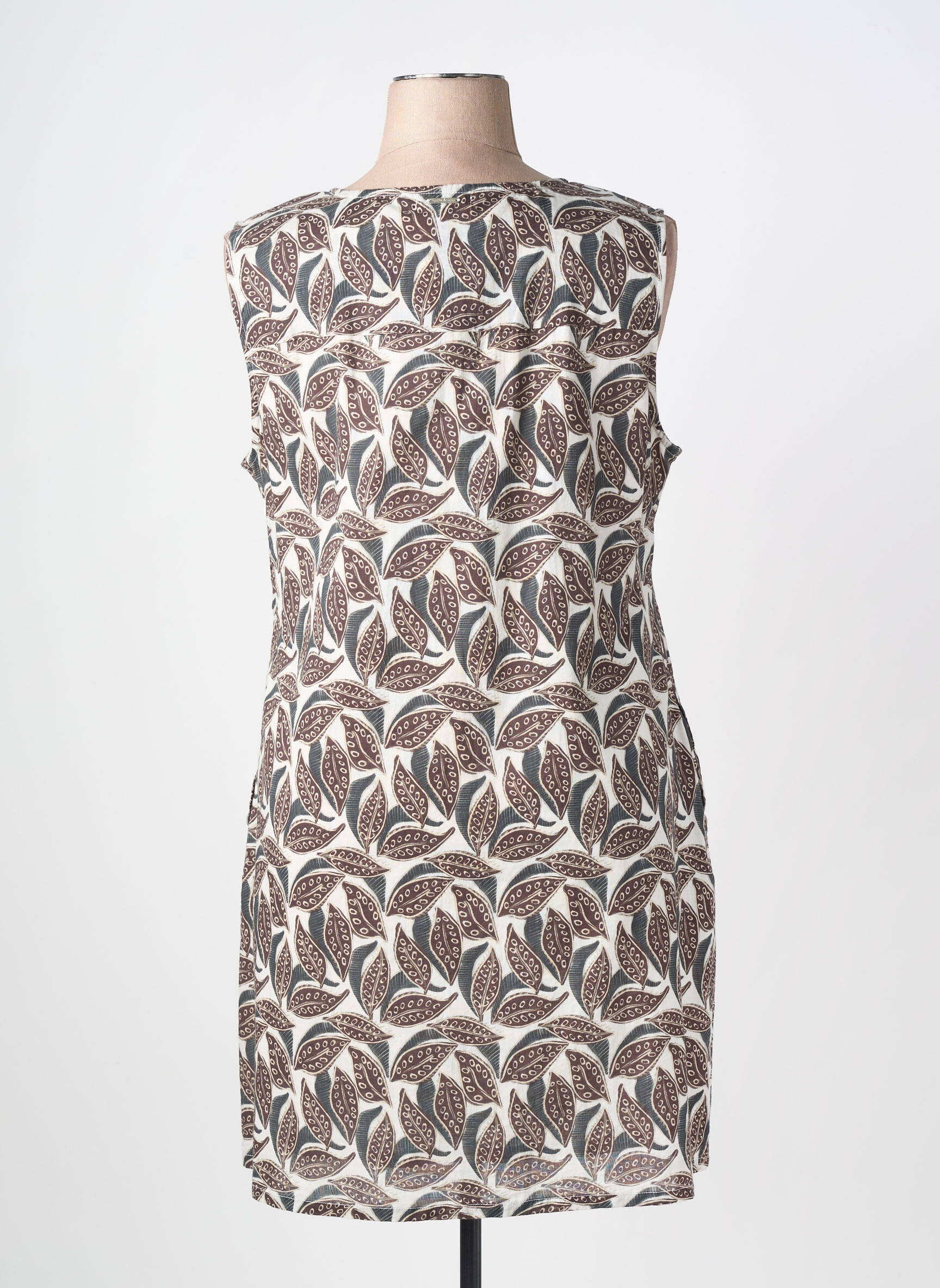 Robe mi-longue sans manche sans manche marron AGATHE & LOUISE femme
