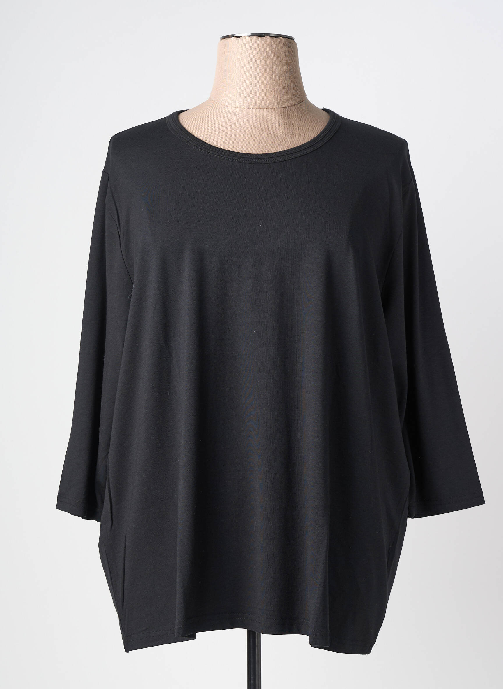 T-shirt manches 3/4 manches 3/4 noir SIGNATURE femme